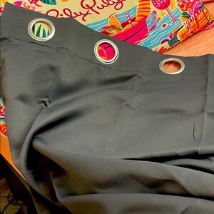 Dark grey Curtain with Silver Grommets